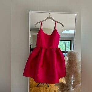 Structured Satin Twill Mini Skater Dress